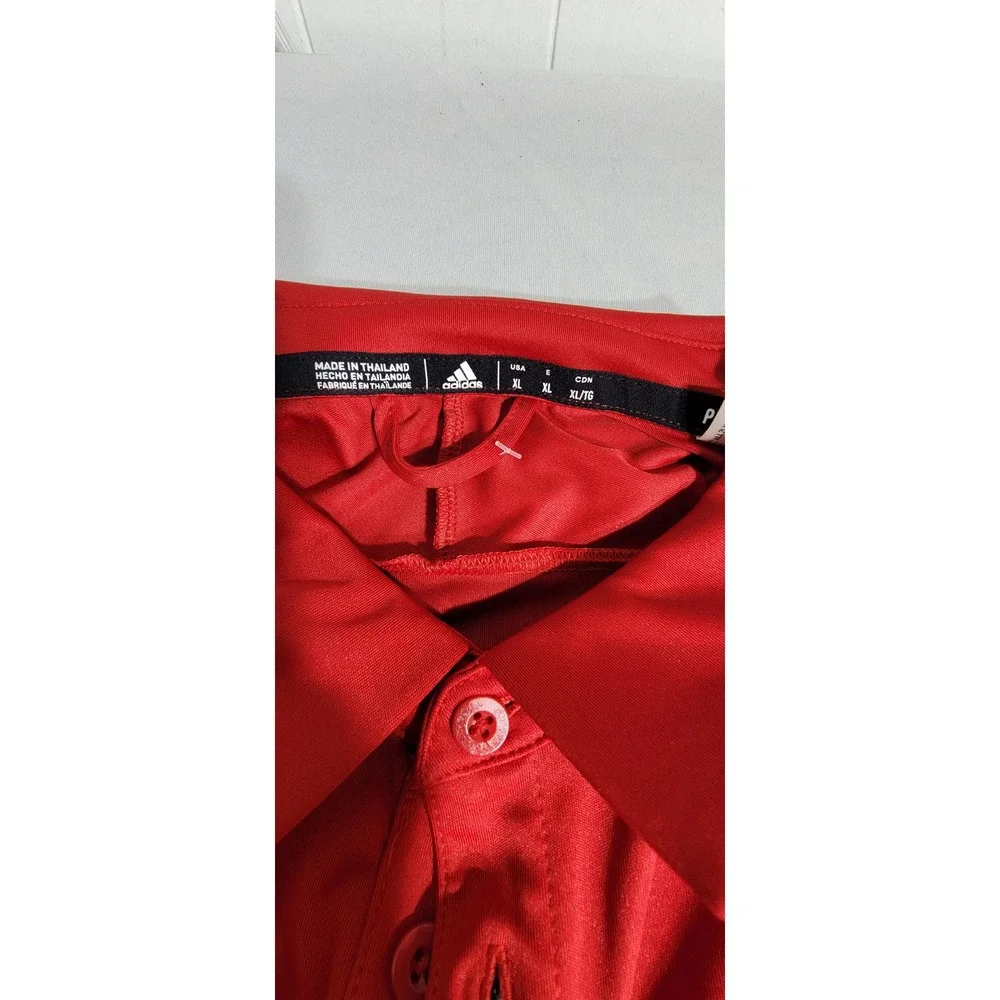 Adidas Rutgers Scarlet Knights Red Primeblue Polo Shirt Mens XL Short Sleeve